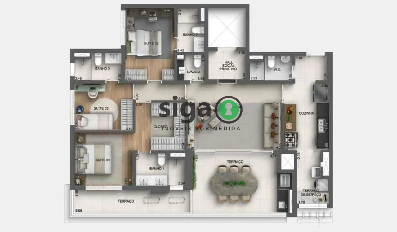 Imagem Apartamento 136m² no Brooklin - Alto Padrão com Arquitetura e Paisagismo Assinados