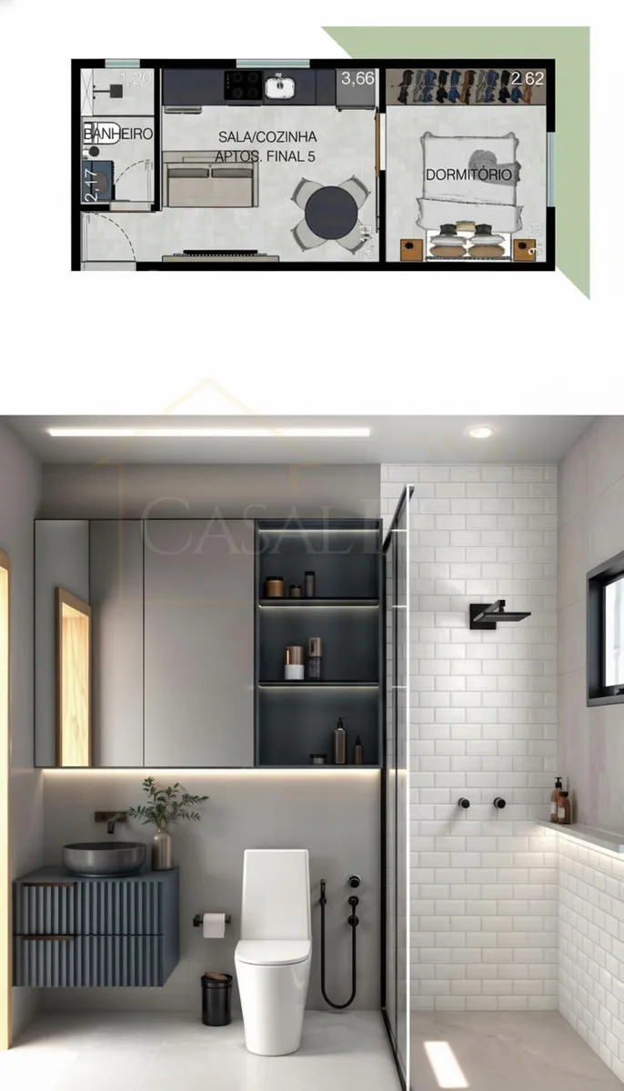 Imagem Apartamento 1 quarto à venda em Centreville, Poços de Caldas