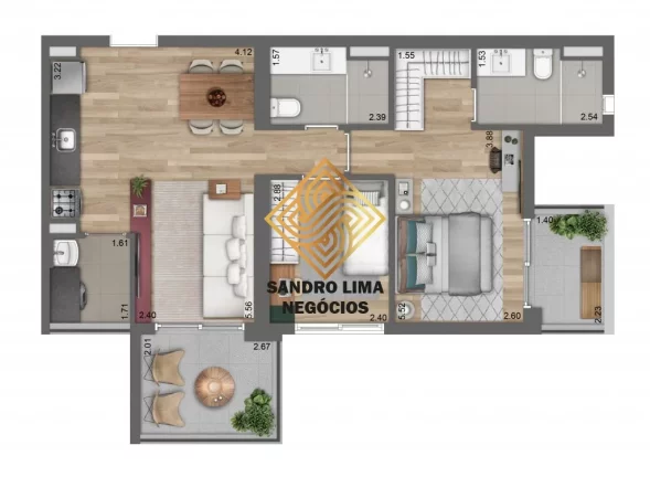Imagem ÚLTIMA UNIDADE APARTAMENTO 72,48M², 1 DORMITÓRIO, VARANDA COM 1 VAGA A VENDA - PINHEIROS - ZONA OESTE - SÃO PAULO / SP