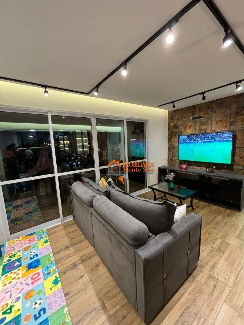 Imagem Apartamento à venda com 106m², com 3 quartos, 1 suíte, 2 vagas, varanda gourmet e fino acabamento, Jardim Flor da Montanha, Guarulhos, S