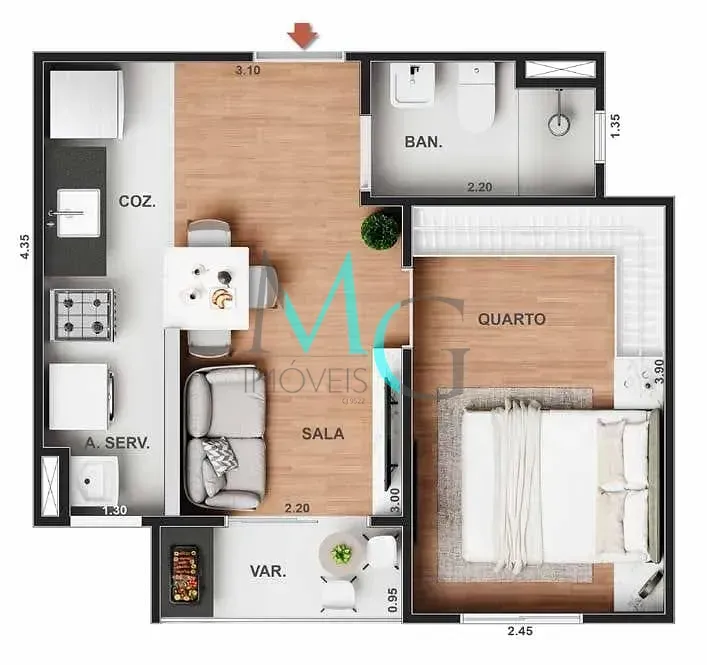 Imagem Garden à venda 2 Quartos 1 Vaga 50.34M² Freguesia (Jacarepaguá) Rio de Janeiro - RJ | Vitale Park