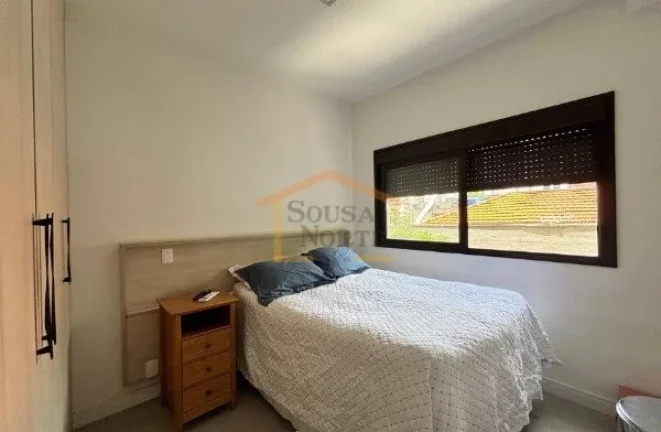 Imagem Apartamento de 49 m² no 3º andar, com 1 dormitório, sendo 1 suite, armários embutidos, cama, lav...