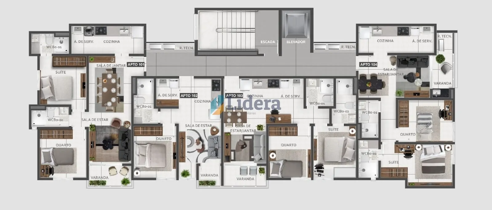 Imagem Apto - 2 Quartos - 1 Suíte - 55,04 m² - Intermares, Cabedelo/PB.