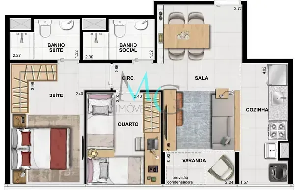 Imagem Apartamento à venda 3 Quartos 1 Suite 1 Vaga 65.03M² Barra da Tijuca Rio de Janeiro - RJ