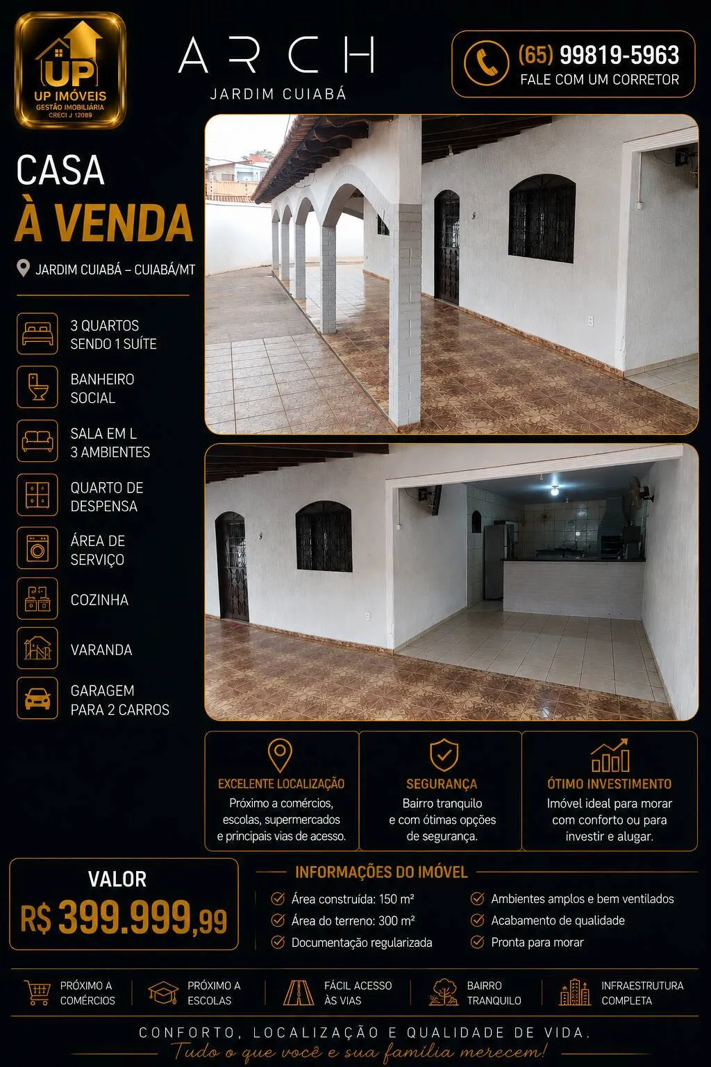 Imagem Casa 3 quartos parque Cuiabá