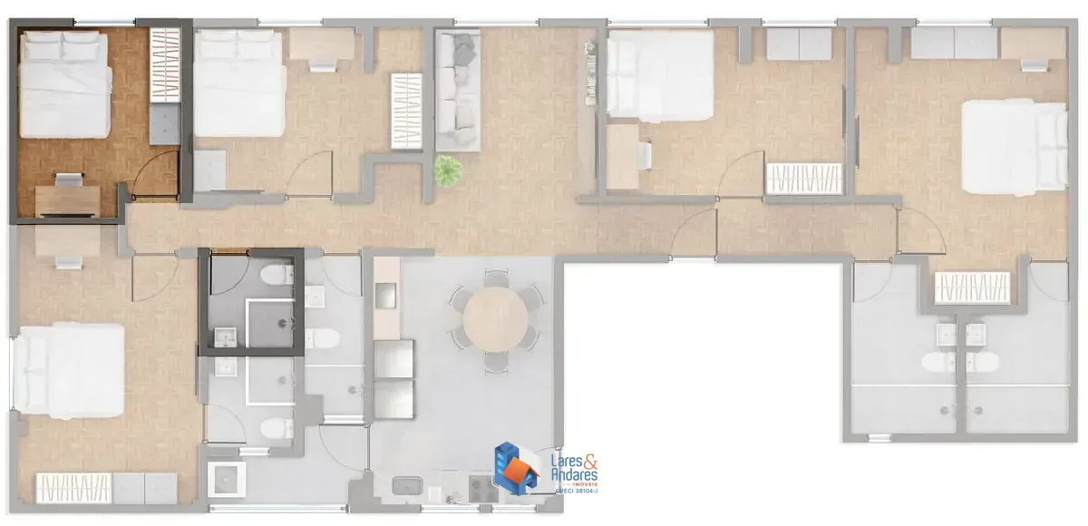 Imagem Apartamento para venda em Jardim Paulista com 5 quartos, sendo 2 suítes, 158m²