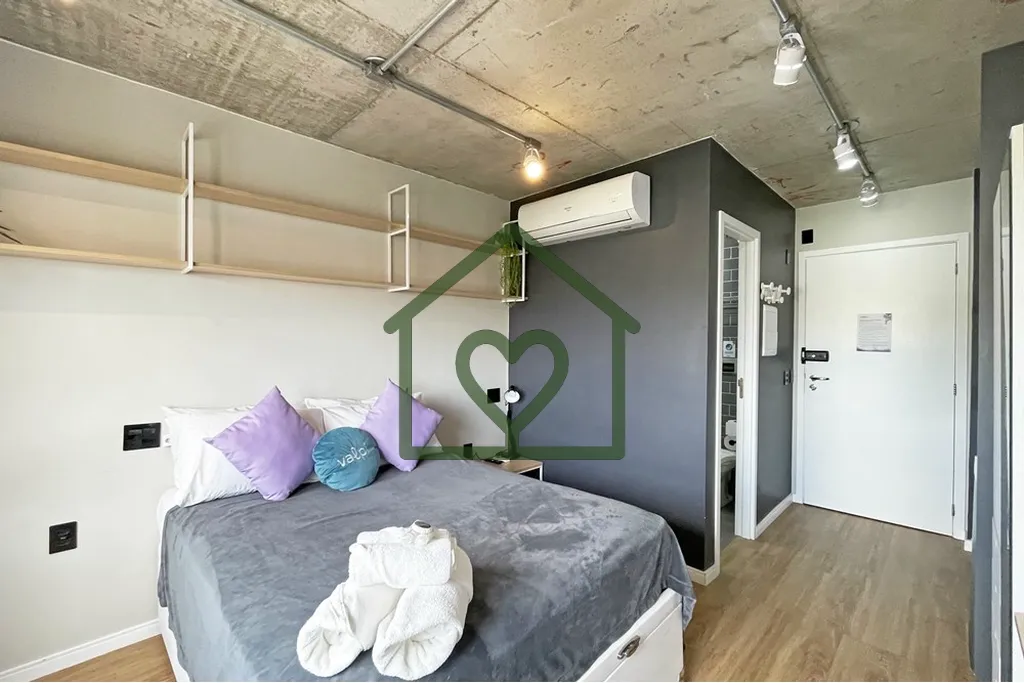 Imagem Apartamento Stúdio , Andar Alto com vista e sol, mobiliado lindamente decorado e equipado, pronto p...