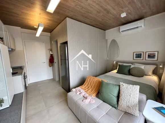 Imagem studio 25m², 1 dormitório, terraço, planta inteligente,Deliver,y Bicicletário, Salão De Festas, Espaço Gourmet com Churrasqueira, Pet Place, piscina