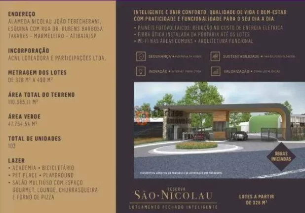 Imagem Terreno à venda, 402 m² por R$ 448.000,00 - Nova Gardênia - Atibaia/SP