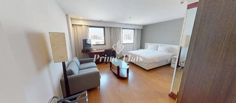 Imagem Flat disponível para locação no Wyndham Ibirapuera, com 27m², 1 dormitório e 1 vaga