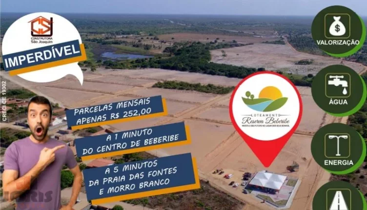 Terreno no Ceara na Praia das Fontes em Beberibe CE em R. Juvenal Colaço