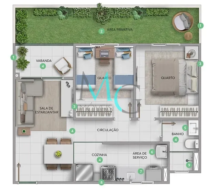 Imagem Apartamento à venda 1 Quarto 41.32M² Campo Grande Rio de Janeiro - RJ | Bálsamo - Fase 2
