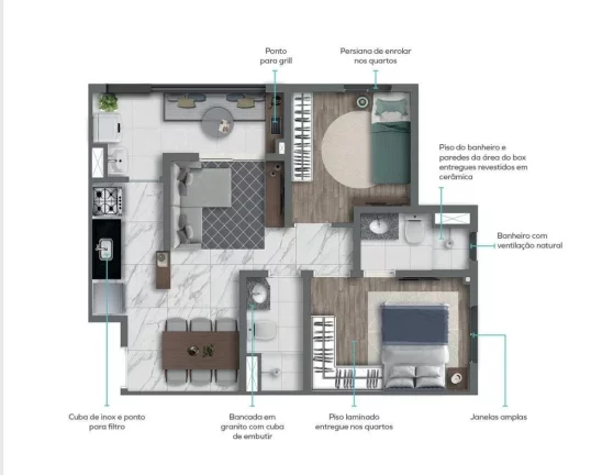 Imagem VIVAZ PRIME ALTO DA BOA VISTA - Aptos de 45m², próximo da estação Largo Treze e ao Mais Shopping!