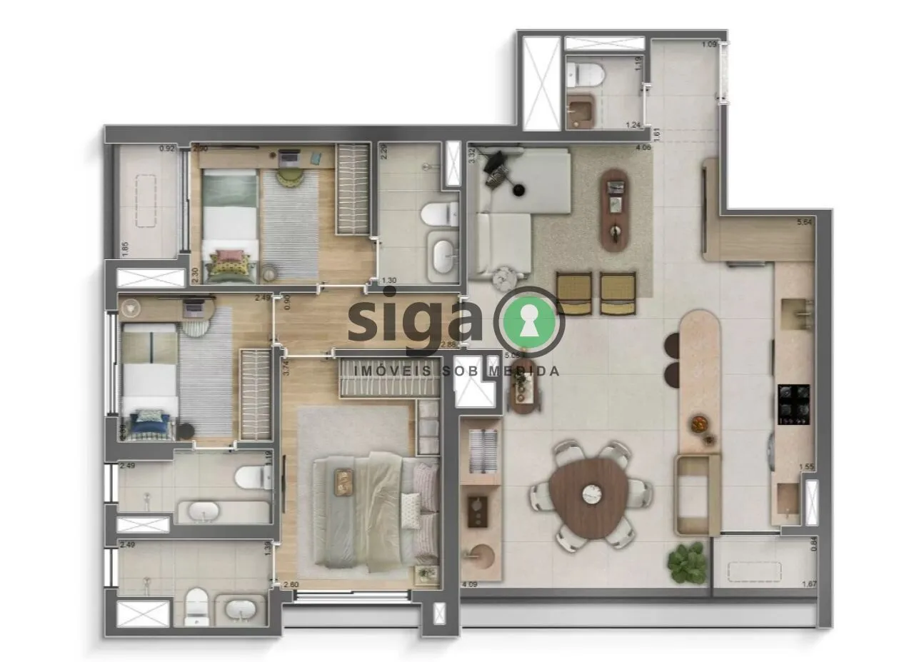 Imagem Apartamento para venda na Vila Romana 03 suítes, São Paulo - SP