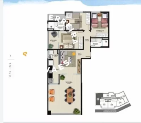 Imagem Apartamento de três e dois dormitório sendo uma suite, com área de lazer completa. até duas vagas de garagem na praia do morro.