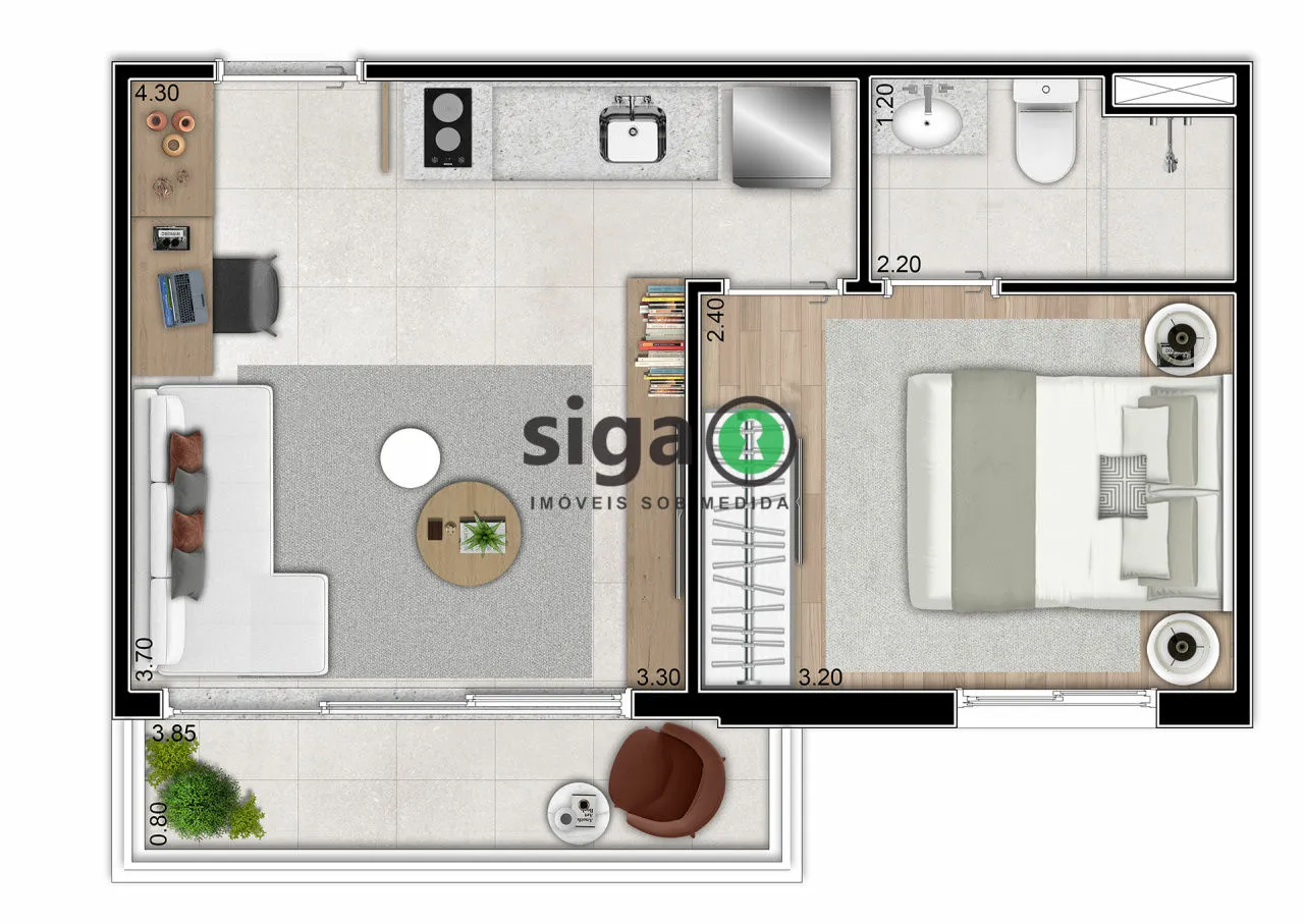 Imagem Apartamento para venda no Jardins 01 dormitório, São Paulo - SP