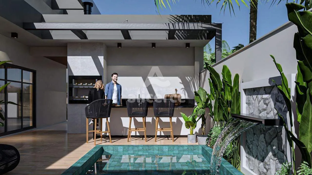 Imagem Casa com piscina, de Alto Padrão, 3 dorm. com suíte, no Green Village - São Sebastião, Palhoça/SC