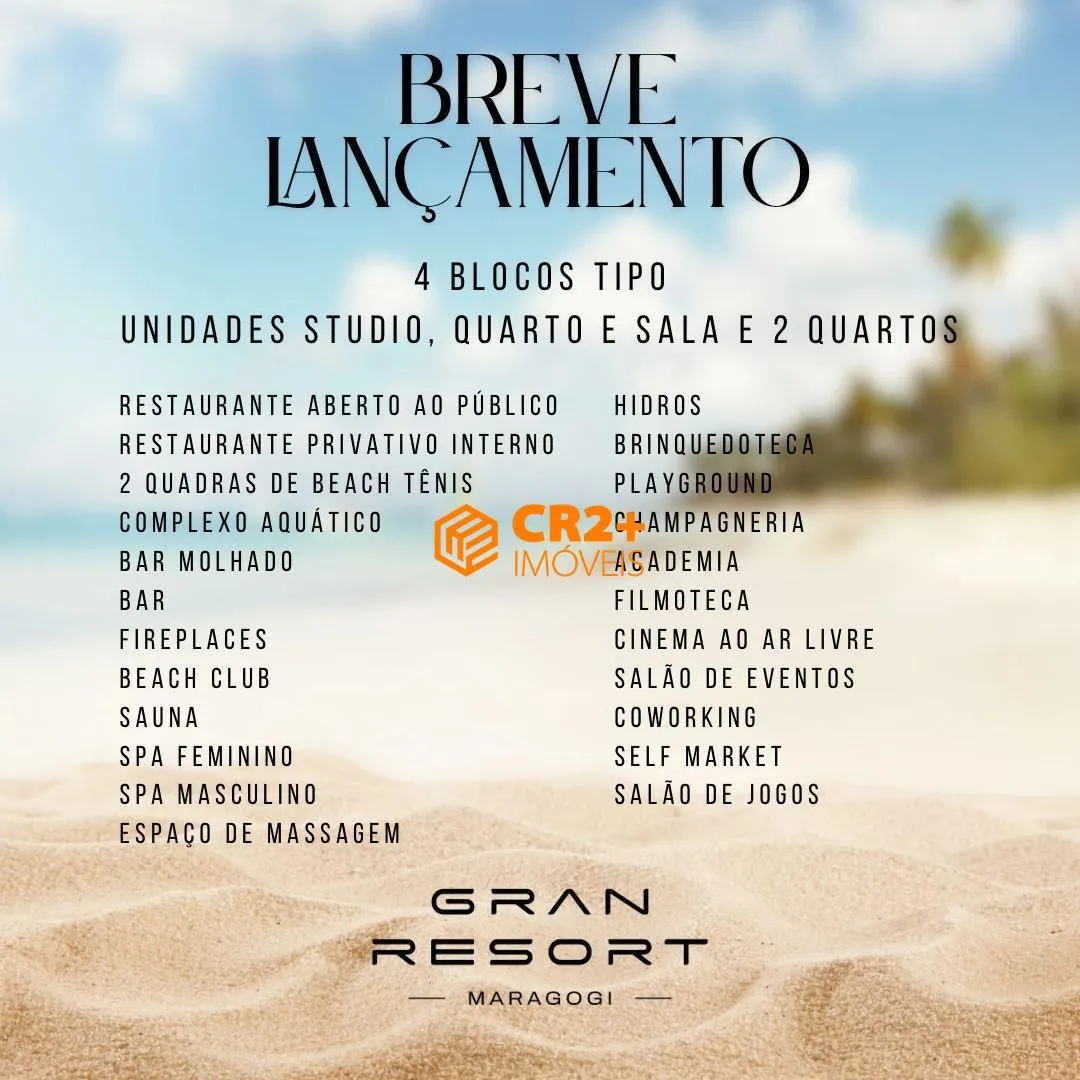 Imagem Pré Lançamento à Beira Mar de Maragogi, unidades Studio, 1 e 2 quartos