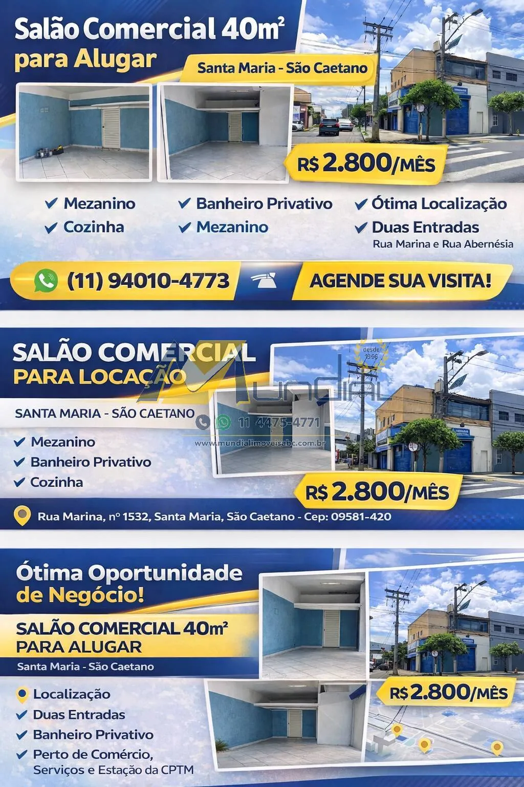 Imagem Salão Comercial 44m² | Santa Maria - São Caetano | Ótima Localização.