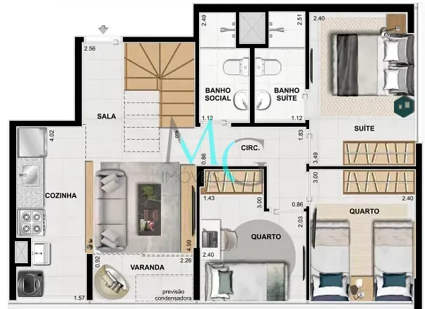 Imagem Apartamento à venda 3 Quartos 1 Suite 1 Vaga 65.03M² Barra da Tijuca Rio de Janeiro - RJ