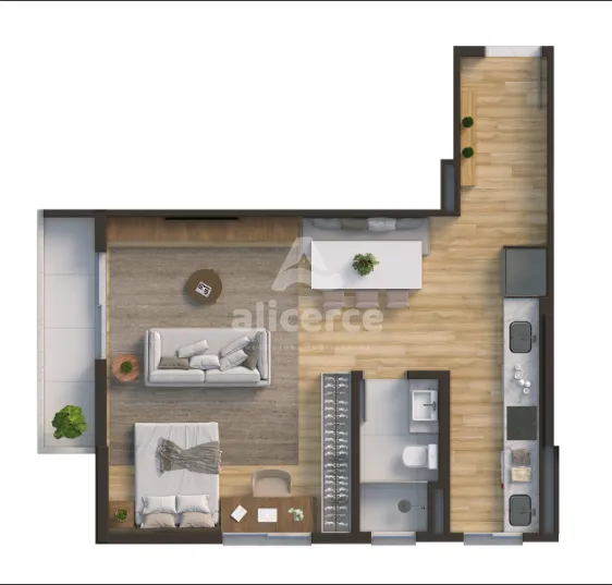 Imagem Studio à venda com 1 quarto , 53,35m² em Kobrasol São José