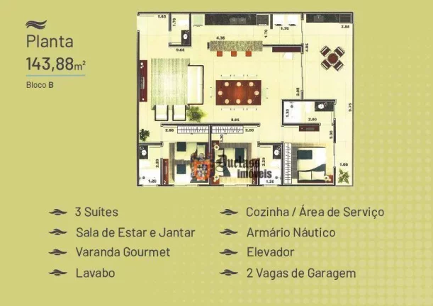Imagem Apartamento com 3 dormitórios à venda, 143 m² por R$ 1.800.000,00 - Praia de Itaguá - Ubatuba/SP