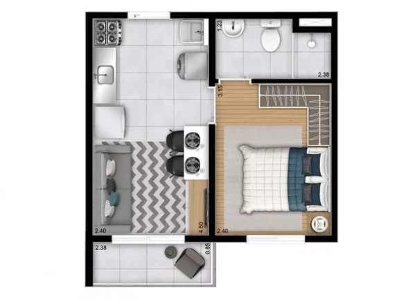 Imagem PLANO PARQUE NABUCO SABIÁ - Studio de 27m² NR, com localização privilegiada no bairro Cupecê!