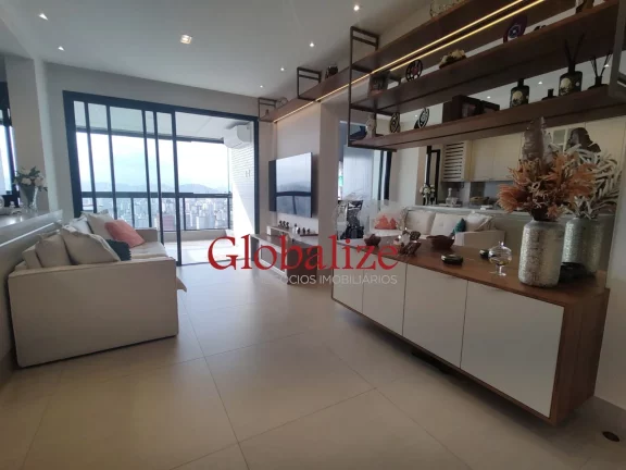 Imagem Apartamento mobiliado de 83 metros 1 dormitório 1 suíte, 2 vagas coberta demarcada com elevador na Aparecida Santos R$1.550.500,00