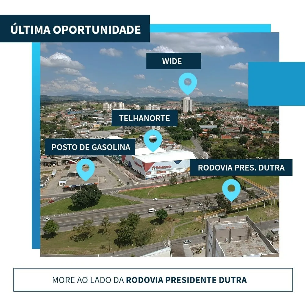 Imagem Apartamento à venda 2 Quartos, 1 Vaga, 62.3M², Jardim Bela Vista, Taubaté - SP | Edifício Wide - fase 2