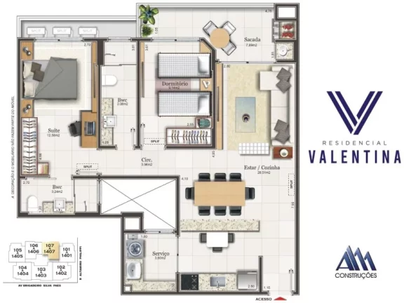 Imagem 2 DORMS/ 1 SUÍTE COM 84MTS , LAZER COMPLETO NO ÁTICO CAMPINAS - SÃO JOSÉ SC