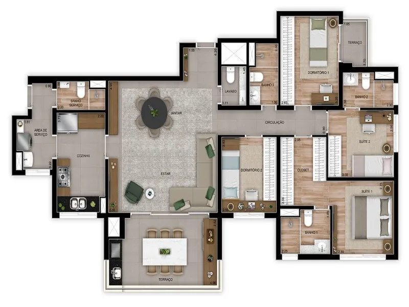 Imagem Apartamento de Luxo com 3 Suítes na Vila Gilda, Santo André - Condomínio The Address - 108m², 4 Banheiros, 2 Vagas