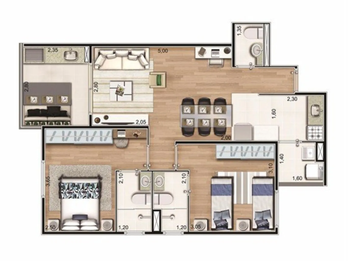 Imagem Imperdível! Apartamento à venda em Nova Petrópolis, São Bernardo do Campo-SP. 2 quartos, 2 suítes, 2 banheiros, 1 vaga. 68m².