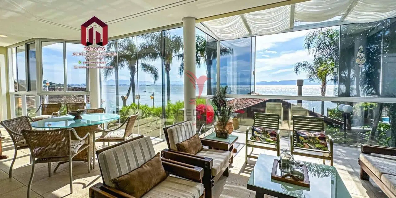 Imagem Casa Exclusiva Frente Mar em Florianópolis Cacupé 5 Quartos com Acesso Privativo à Praia