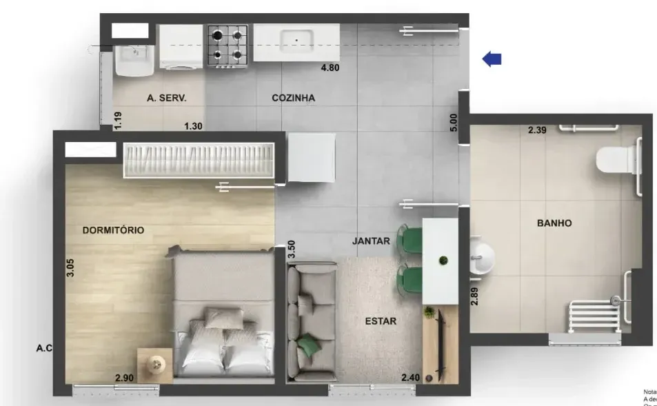 Imagem Apartamento com 2 Quartos à Venda, 37 metros em Campo Grande - Rio de Janeiro