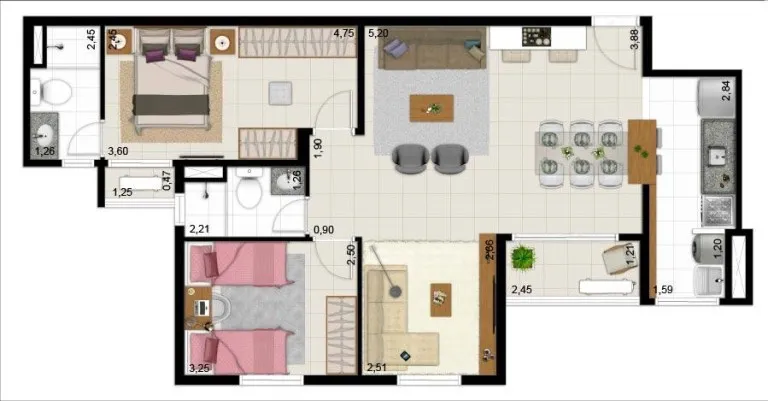 Imagem Apartamento à Venda | Condomínio Like Teresina | 74m²