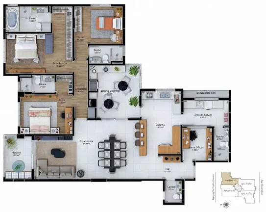 Imagem Apartamento com 3 Quartos à Venda, 152 m² em Michel - Criciúma