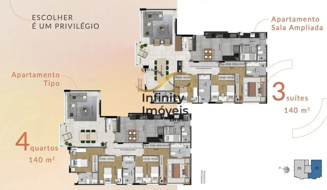 Imagem UNIQUE SERRA MCF CONSTRUTORA - Apartamento à venda no bairro Serra - Belo Horizonte/MG