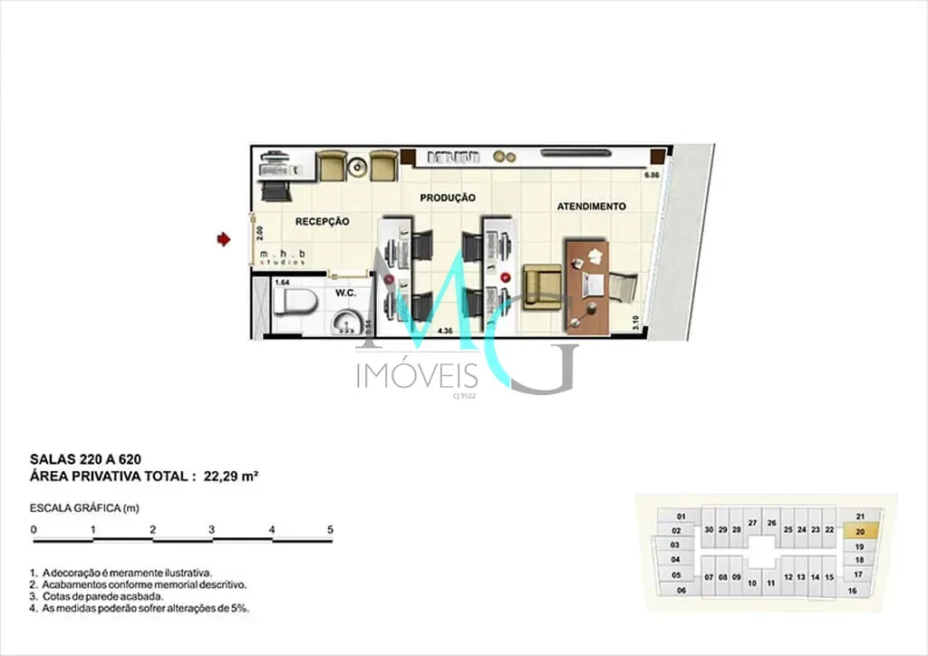 Imagem Sala à venda 1 Vaga 21.9M² Campo Grande Rio de Janeiro - RJ