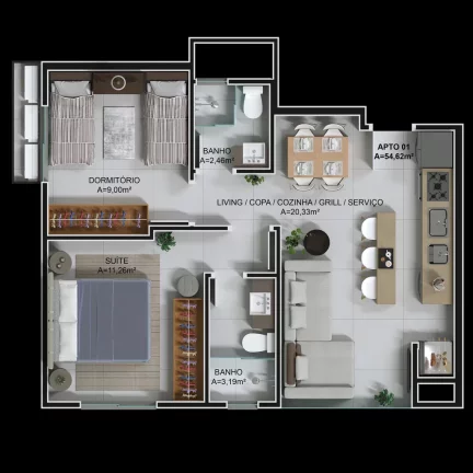 Imagem Ciano Residence - Apartamento à venda no bairro Morretes - Itapema/SC