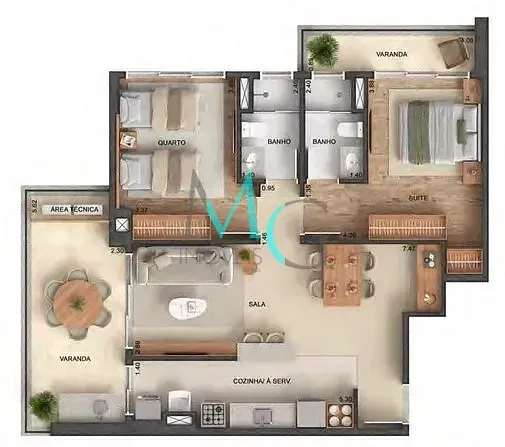 Imagem Apartamento à venda 2 Quartos 2 Suites 2 Vagas 93.61M² Barra da Tijuca Rio de Janeiro - RJ | Ilha Pura Astra - Fase 1