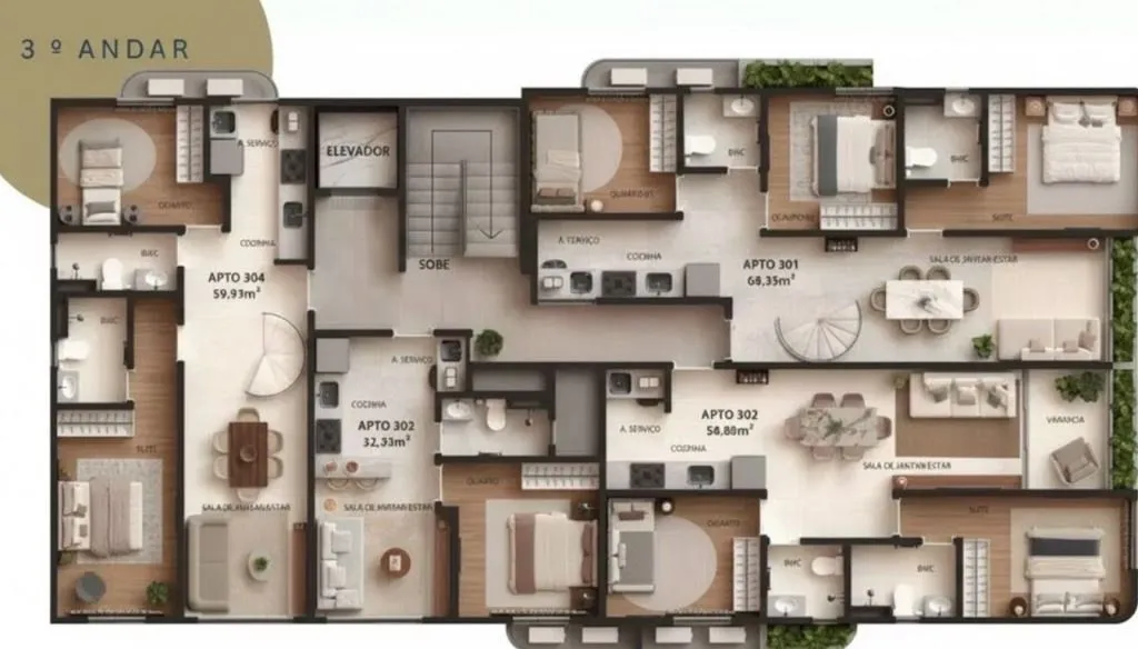 Imagem Apartamento com 2 dormitórios à venda, 59 m² por R$ 619.996,00 - Jardim Oceania - João Pessoa/PB