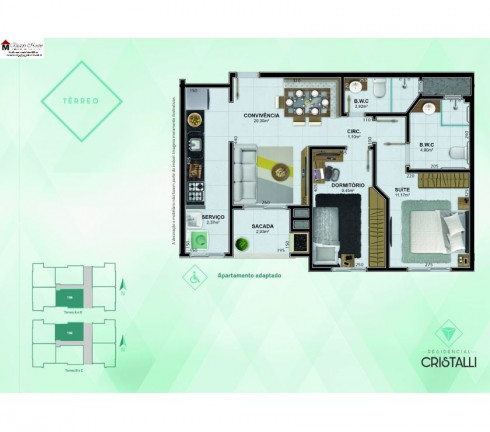 Imagem Apartamento com 2 Quartos à Venda, 65 m² em Presidente Vargas - Içara