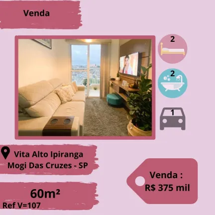 Apartamento com 2 Quartos à Venda, 60 m² em Parque Santana - Mogi das Cruzes