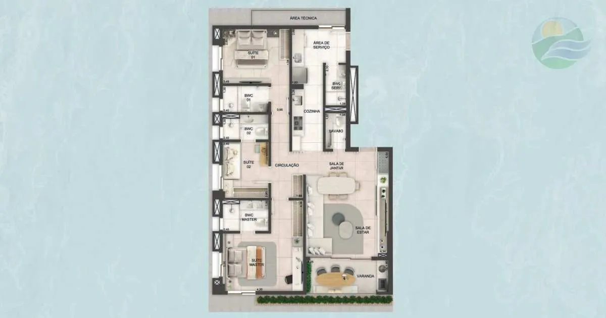Imagem Apartamento de 3 suites, beira mar, Reserva do Paiva, Cabo Sto Agostinho, Pernambuco.