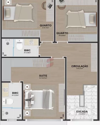 Imagem SOBRADO com 3 dormitórios à venda com 115m² por R$ 789.000,00 no bairro Cajuru - CURITIBA / PR