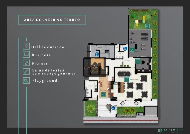 Imagem Apartamento no 14º andar com 75,60m² privativos, 2 quartos sendo 2 suítes com persianas integrada...