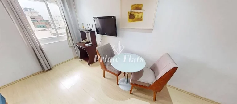 Imagem Flat disponível para locação no Transamérica Prime International Plaza no Jardim Paulista, com 29m², 1 dormitório e 1 vaga