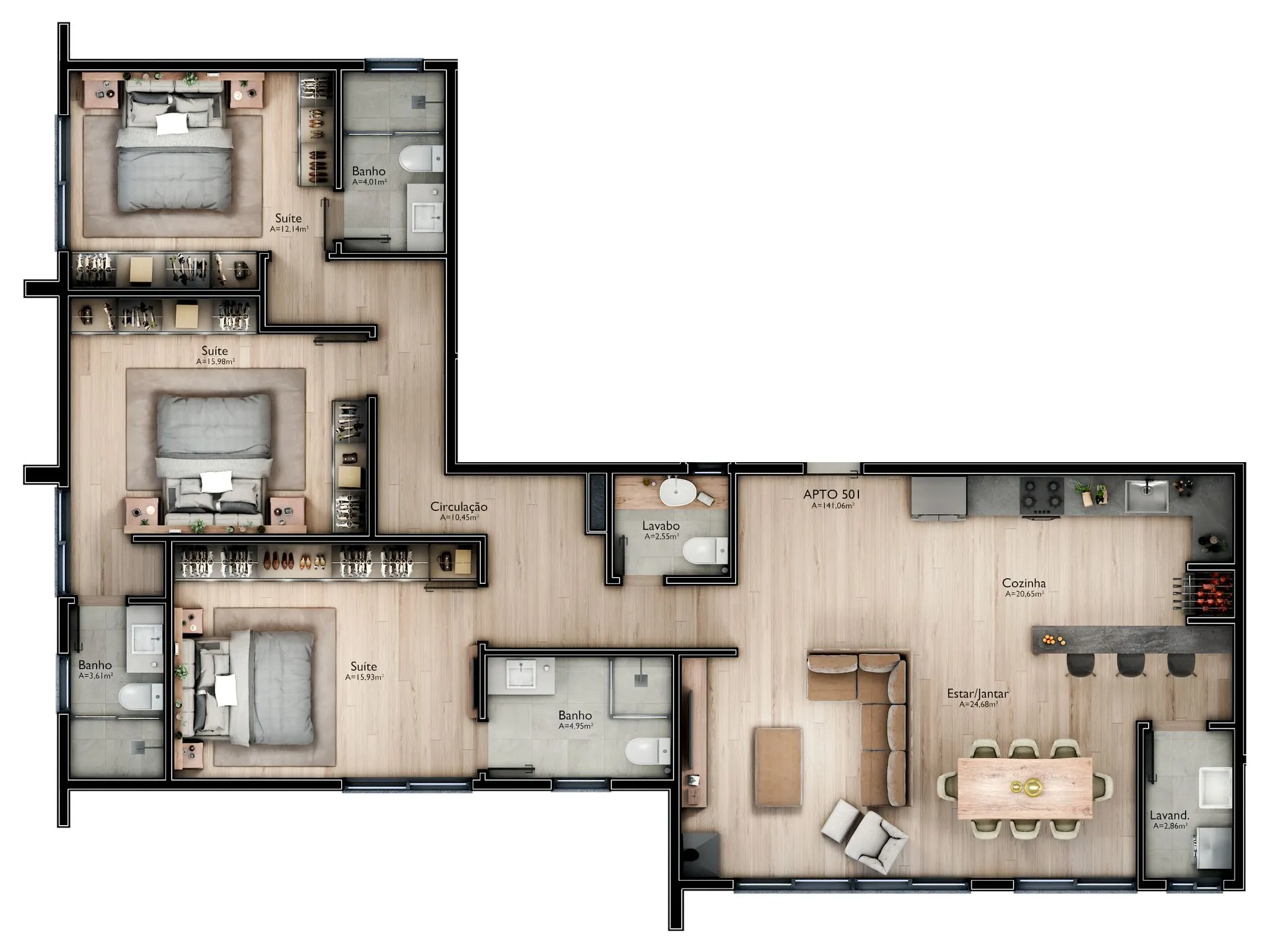 Imagem Apartamento à venda em Gramado, Mato Queimado, com 3 quartos, 141.06m2