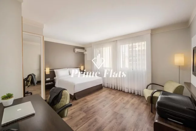 Foto do imóvel Flat disponível para venda no Hotel Intercity Nações Unidas na Chácara Santo Antônio, com 26m², 1 dormitório e 1 vaga em Rua Fernandes Moreira