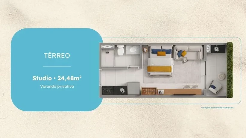 Imagem Flat com 1 Quarto à Venda, 24 m² em Tamandaré - Tamandaré